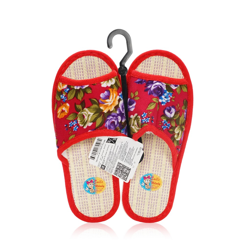 Тапки женские Smile Milady цветы , красные , открытые р.38-39