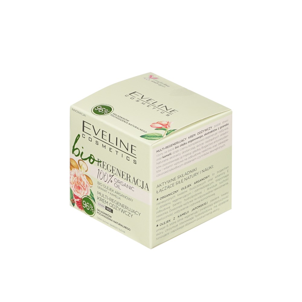 Мульти-регенерирующий питательный крем для лица Eveline 100% organic oil 50мл