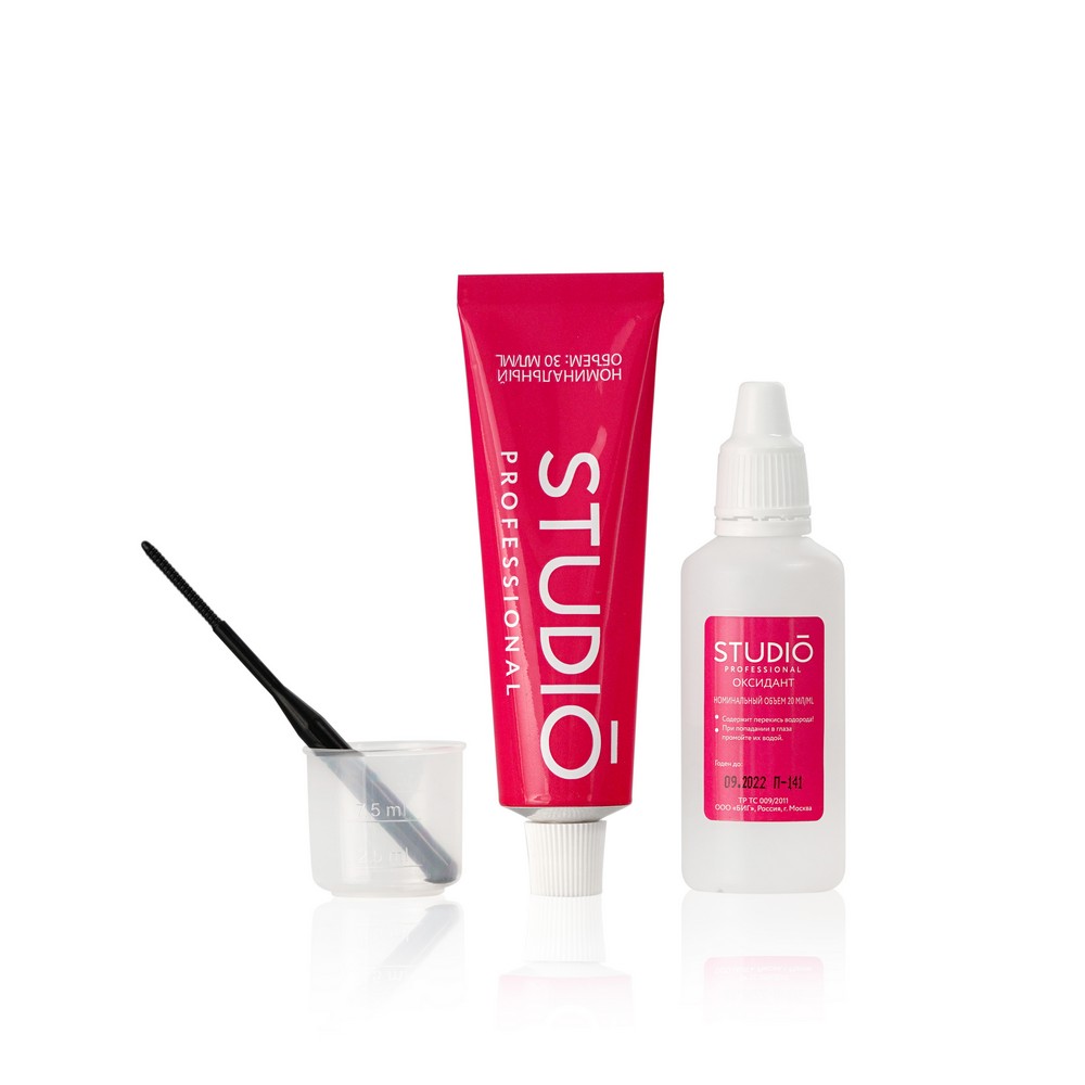 Стойкая крем - краска для бровей и ресниц STUDIO Professional темно-коричневая 50мл