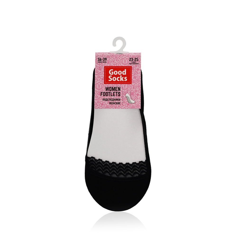 Подследники Good Socks трикотажные , с кружевом , SS19/16-1 , черные
