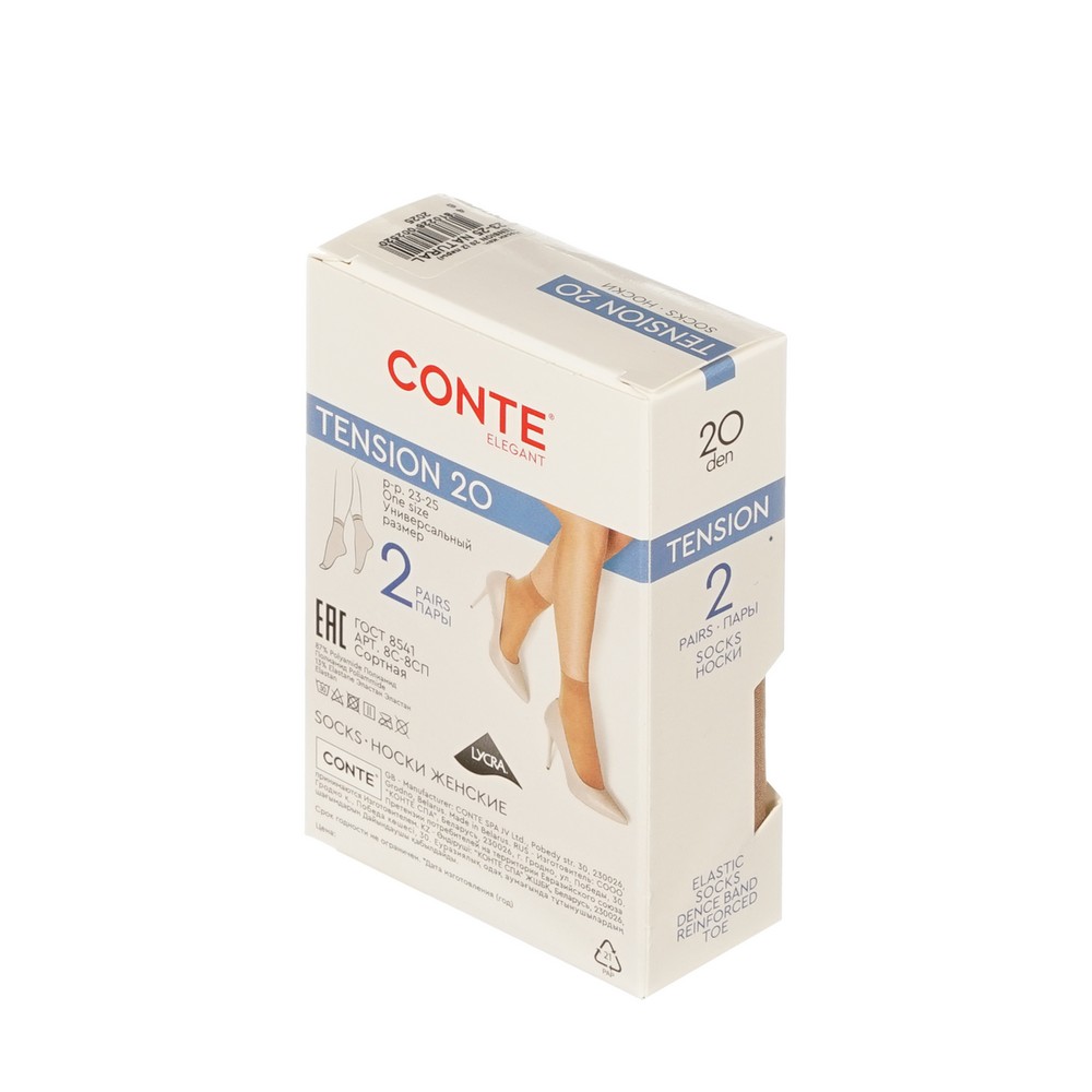 Conte TENSION носки капр.20D р23-25 nat2П