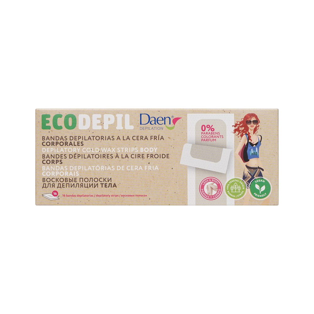 Восковые полоски Daen EcoDepil для депиляции тела 12шт