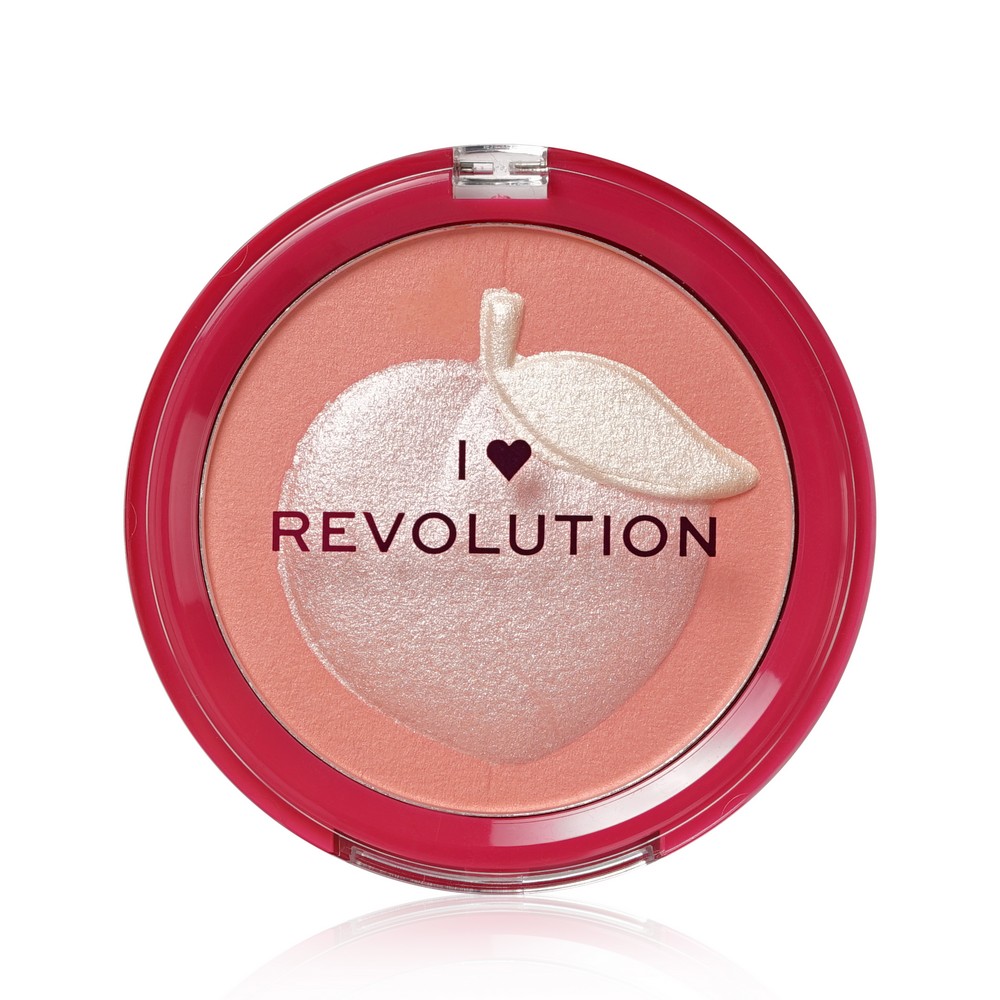 I heart revolution fruity. I love revolution хайлайтер банан. I heart revolution хайлайтер. хайлайтер от революшен банан. румяна revolution fruity peach.