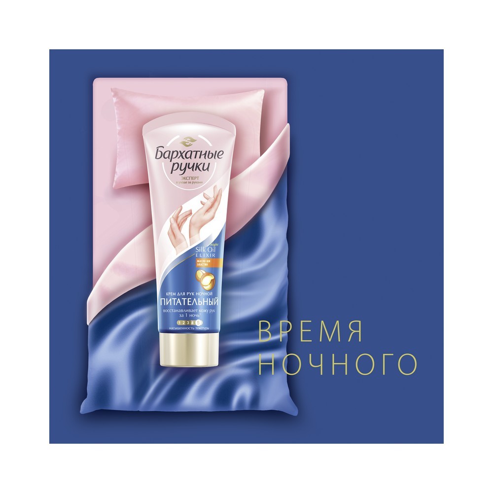 Женский набор Бархатные Ручки ( крем для рук питательный 80мл + крем для рук ночной 24 часа нежности 43мл )