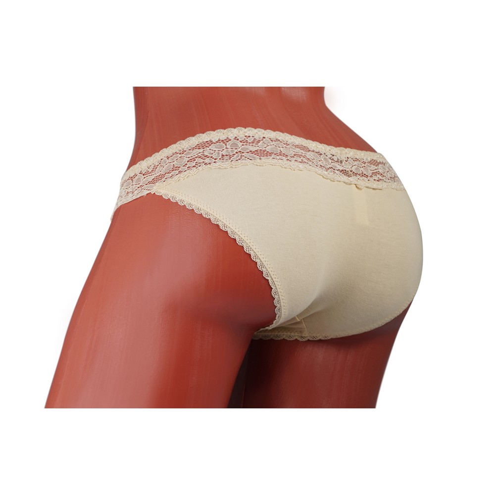 Женские трусы - слипы Atto с кружевом , A2019-2 , XL , бежевые