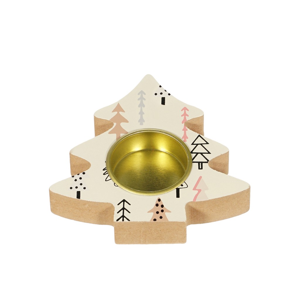 ARTUS Подсвечник новогодний ель (бежевый) 1 шт