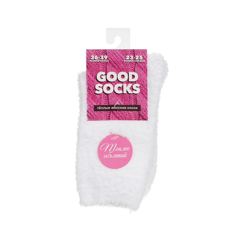 Good Socks плюш. носки жен.(836455C) однотон бел.36-39 1ПАР