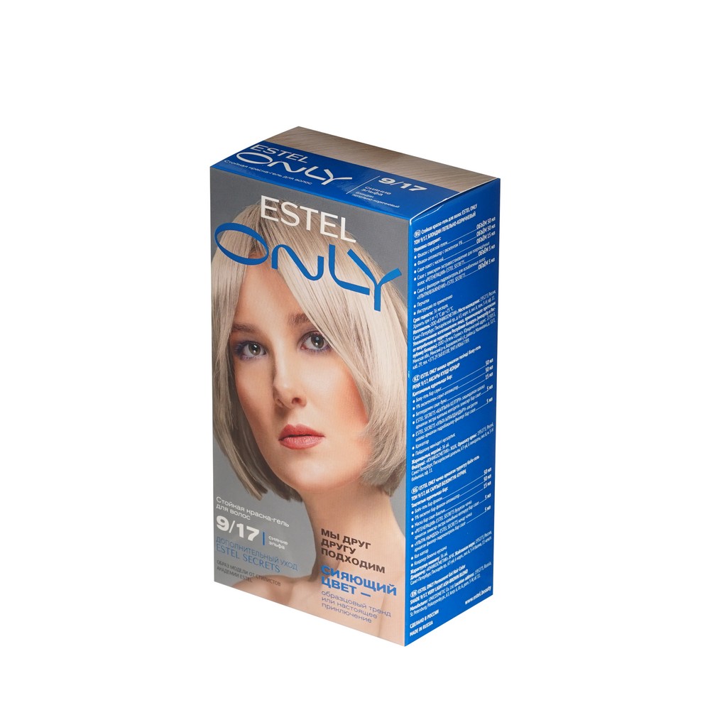 Стойкая краска - гель Estel Only для волос 9/17 Блондин пепельно-коричневый