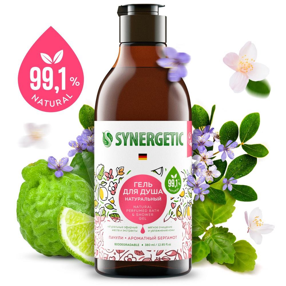 Гель для душа Synergetic " пачули и ароматный бергамот " 380мл