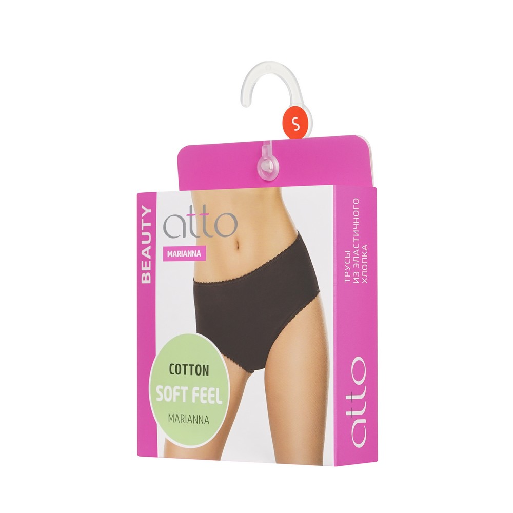 женские трусы - слипы Atto ажурной резинкой белые S