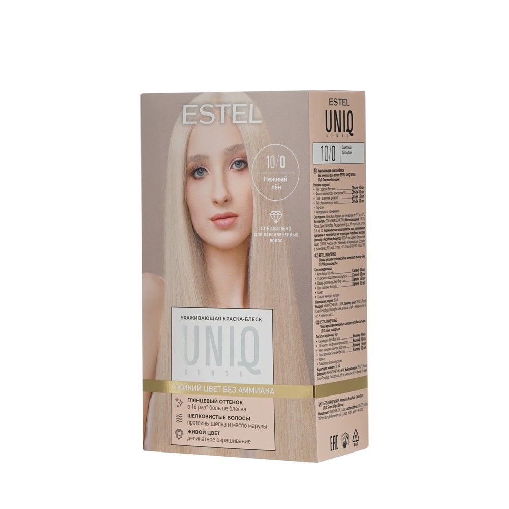 ESTEL UNIQ SENSE краска для волос 10/0 светлый блондин 1ШТ