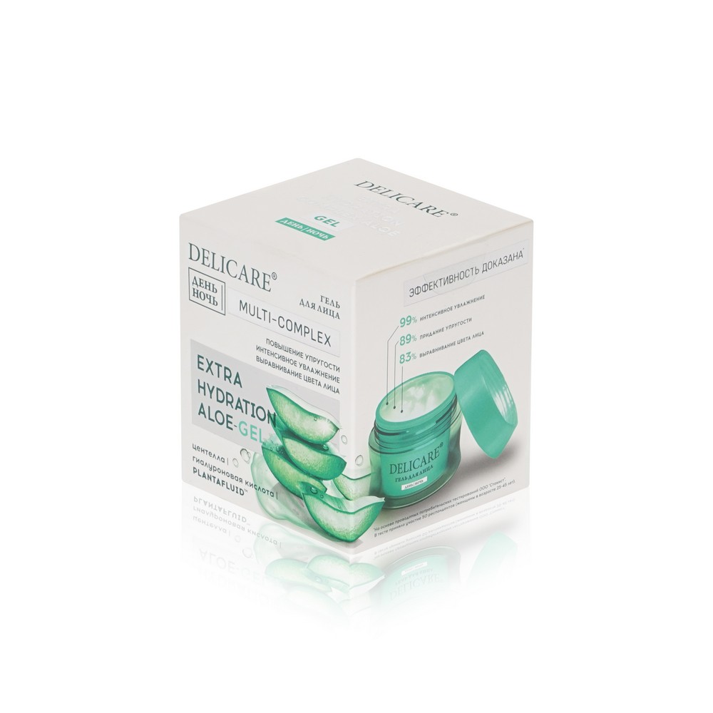 Увлажняющий гиалуроновый гель для лица Delicare Extra Hydration Aloe-gel 50мл
