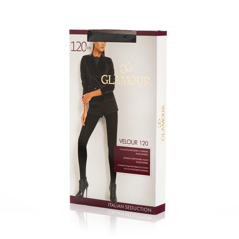 GLAMOUR Velour колготки женские 120Den nero 2 размер