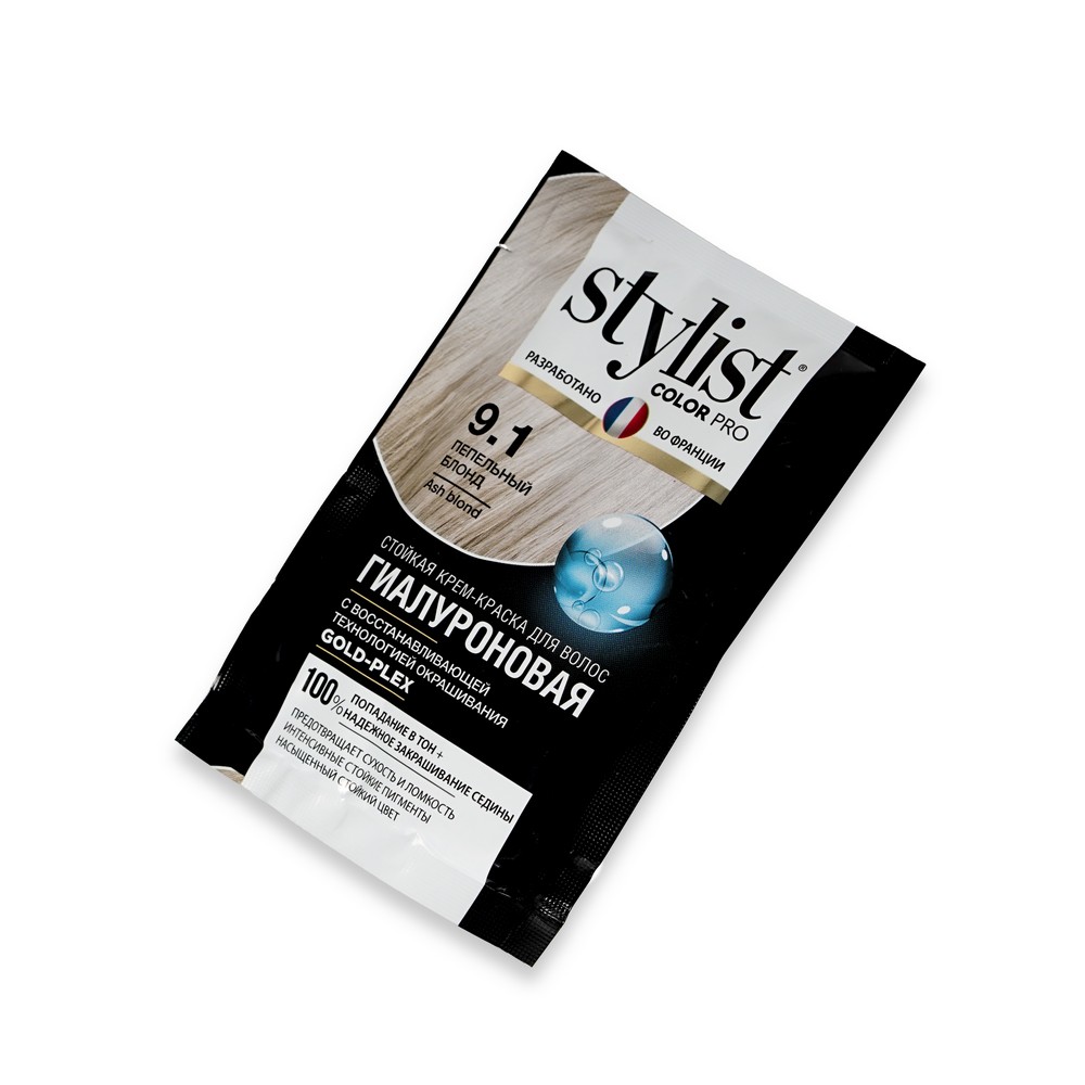 Стойкая крем - краска для волос Stylist Color Pro 9.1 , Пепельный блонд , 120мл