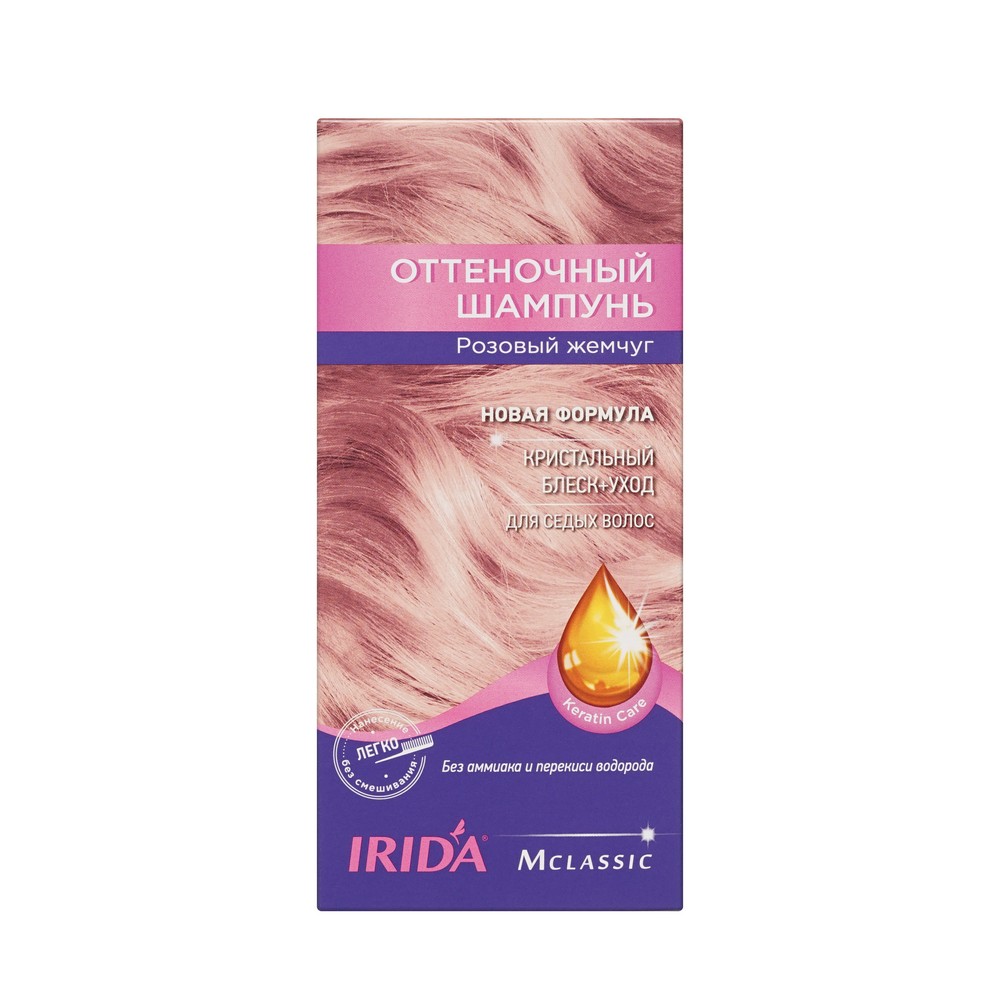Оттеночный шампунь Ирида-Нева Irida M для волос Розовый жемчуг 75мл
