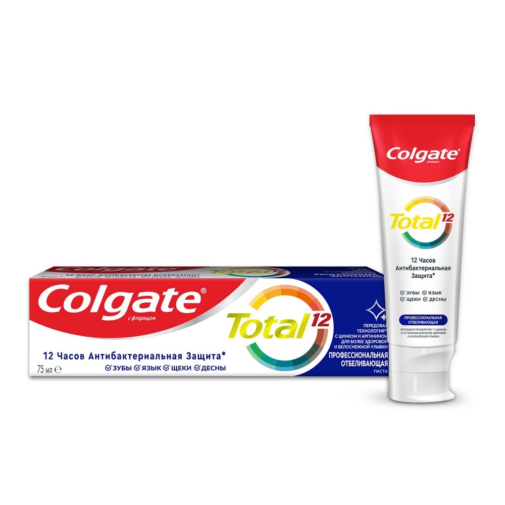 зубная паста Colgate total " Профессиональная отбеливающая " 75мл