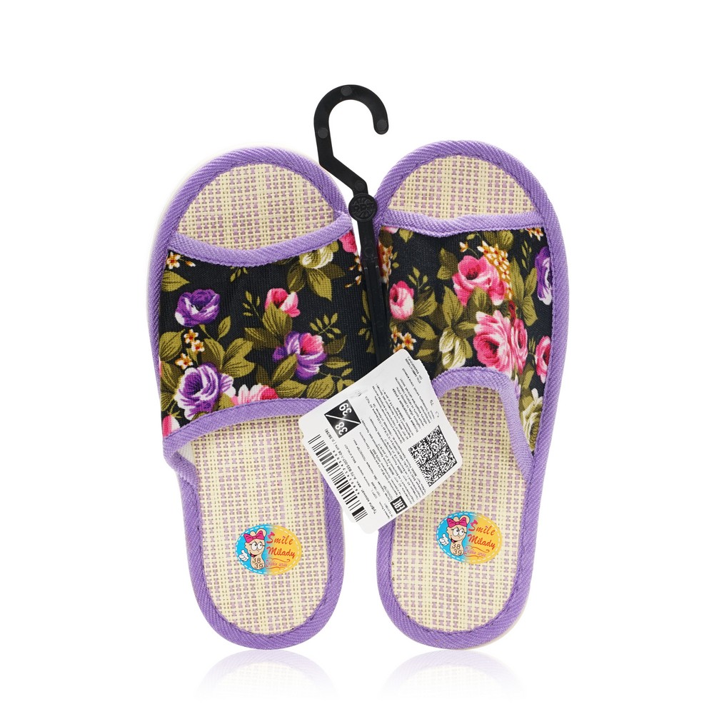 Тапки женские Smile Milady цветы , фиолетовые , открытые р.38-39