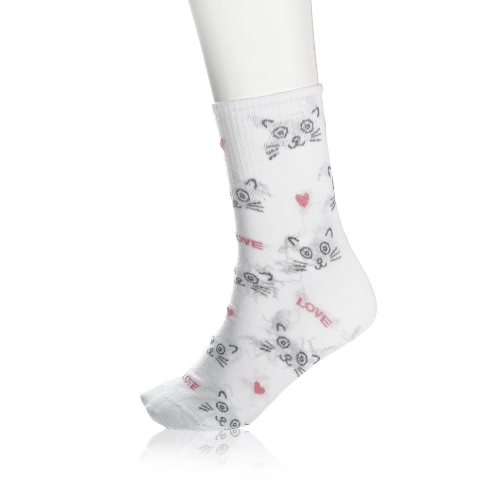 Женские носки Good Socks C1296 " Котики " Белый / Серый р.23-26 3 пары