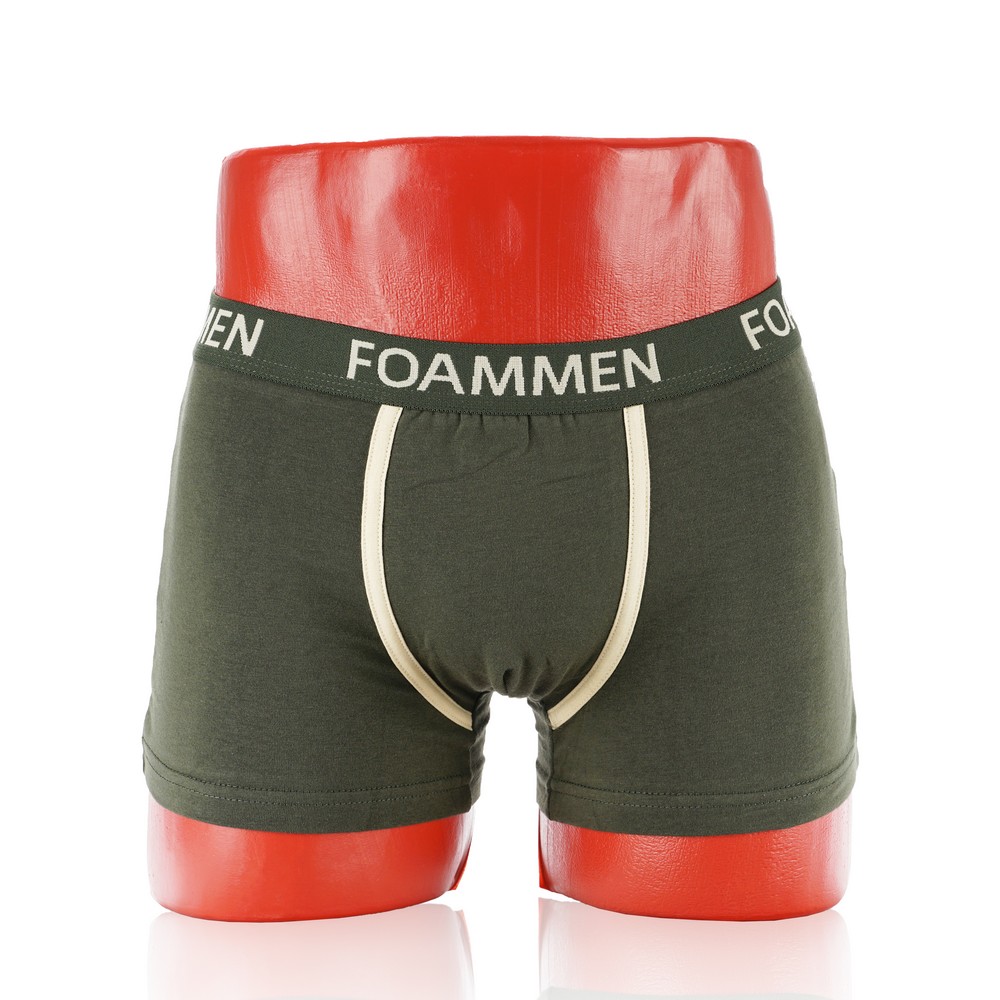 мужские трусы - боксеры Foammen однотонные с набивной зеленой полоской XL