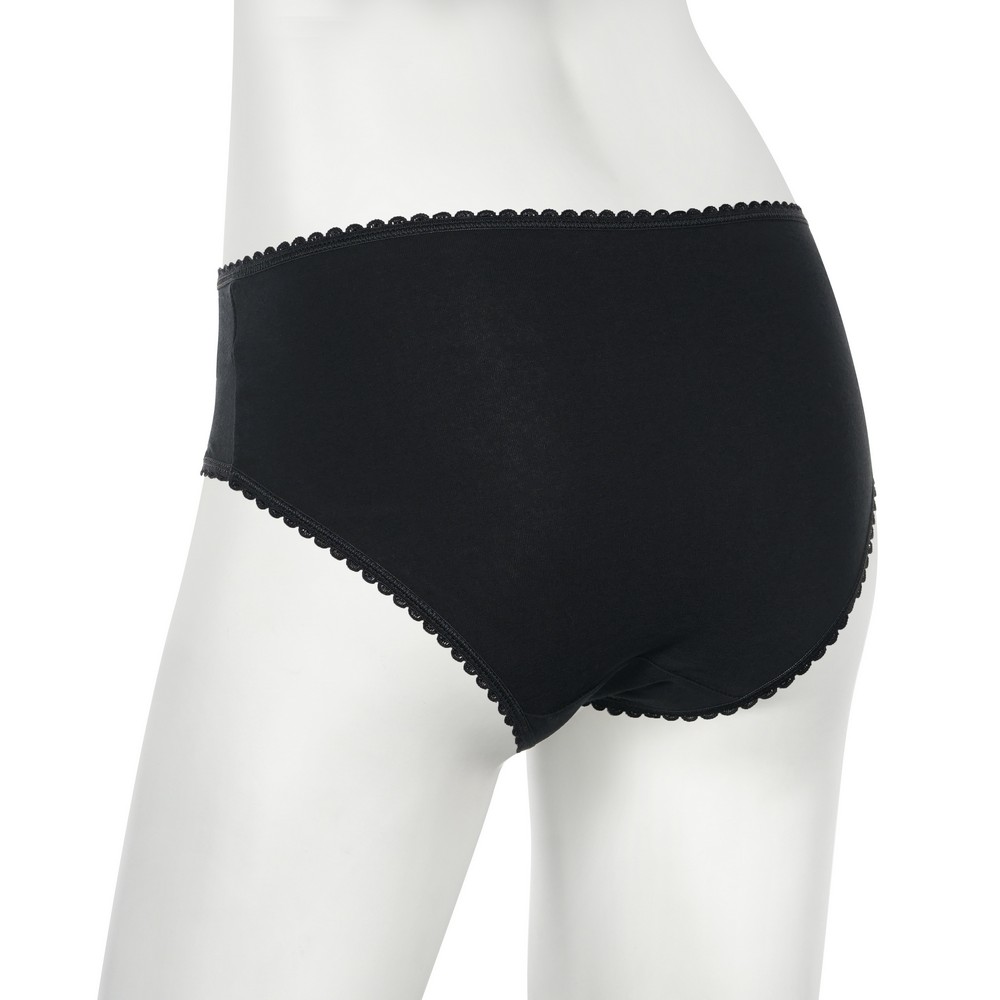 женские трусы - слипы Atto с ажурной резинкой черные M