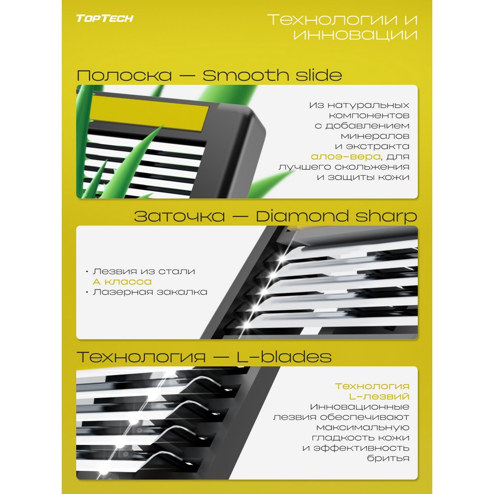 Top Tech Ultra 5 кассеты мужские 5 лезвий 8ШТ