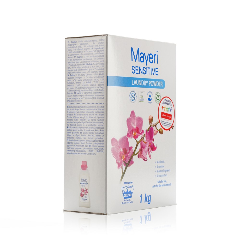 Стиральный порошок для белого и цветного белья Mayeri Sensitive 1кг