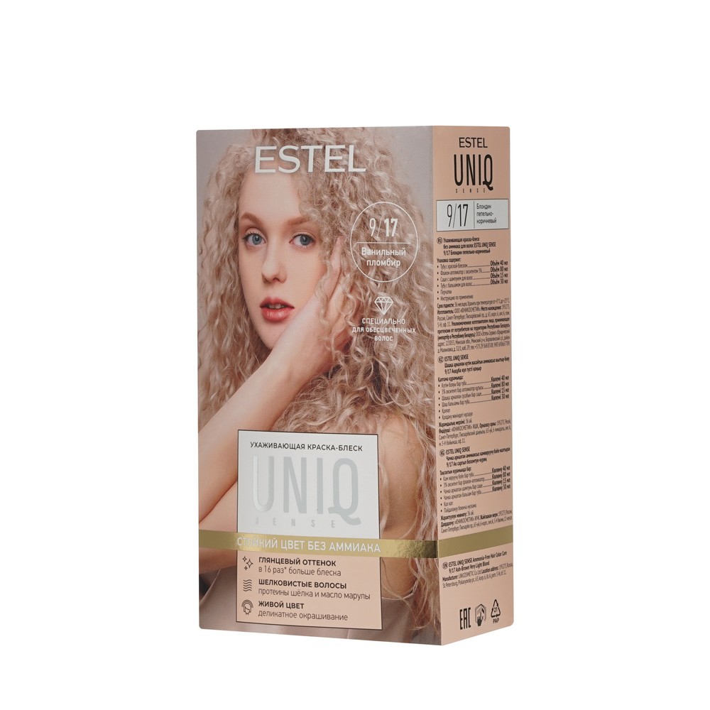 ESTEL UNIQ SENSE краска для волос 9/17 блондин пепельно-коричневый 1ШТ