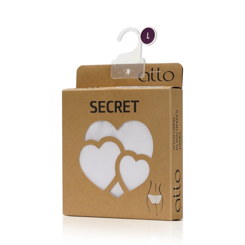 Женские трусы Atto Secret слипы белые , L