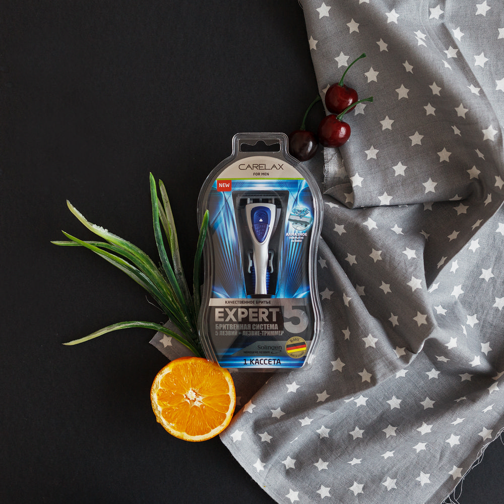 Мужской станок Carelax Expert для бритья , 5 лезвий + кассета