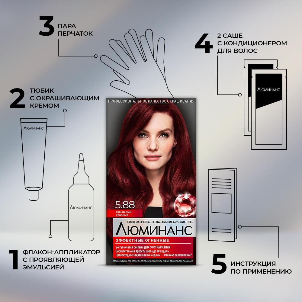 ЛЮМИНАНС крас д/вол 5.88 Глянц крас