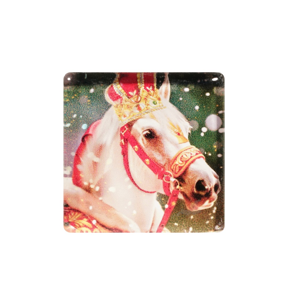 ARTUS Магнит новогодний конь (стекло, квадрат) 1 шт