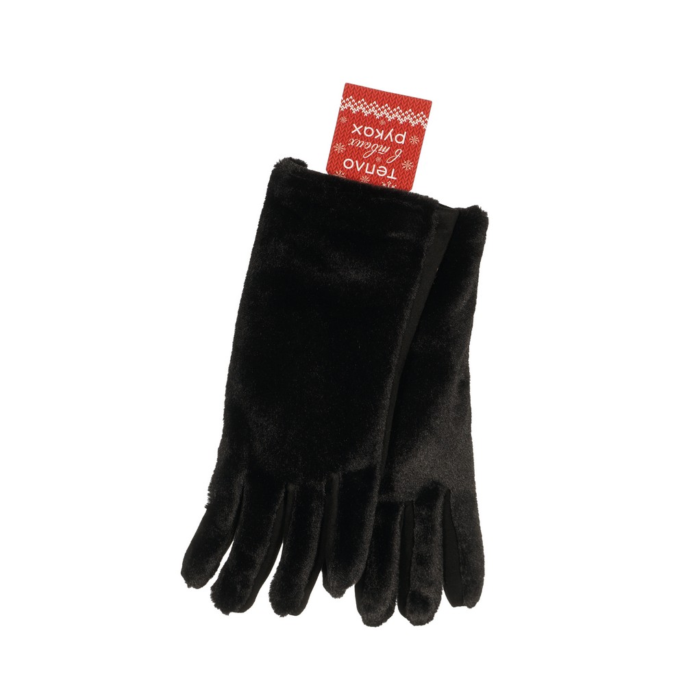 ATTO Перчатки женские с мехом (черные) р-р М 1 пар