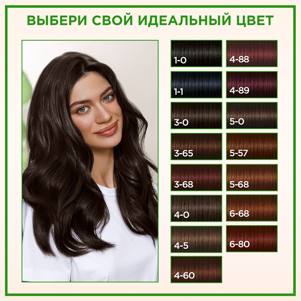 Стойкая крем - краска для волос Palette Naturia 3-68 Шоколадно-каштановый