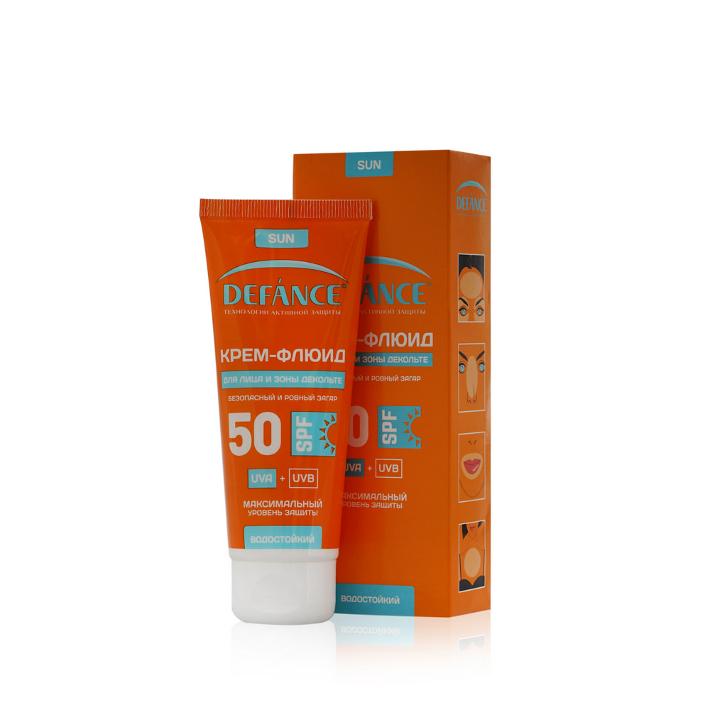 Солнцезащитный крем - флюид Defance для лица и зоны декольте SPF 50 75 мл