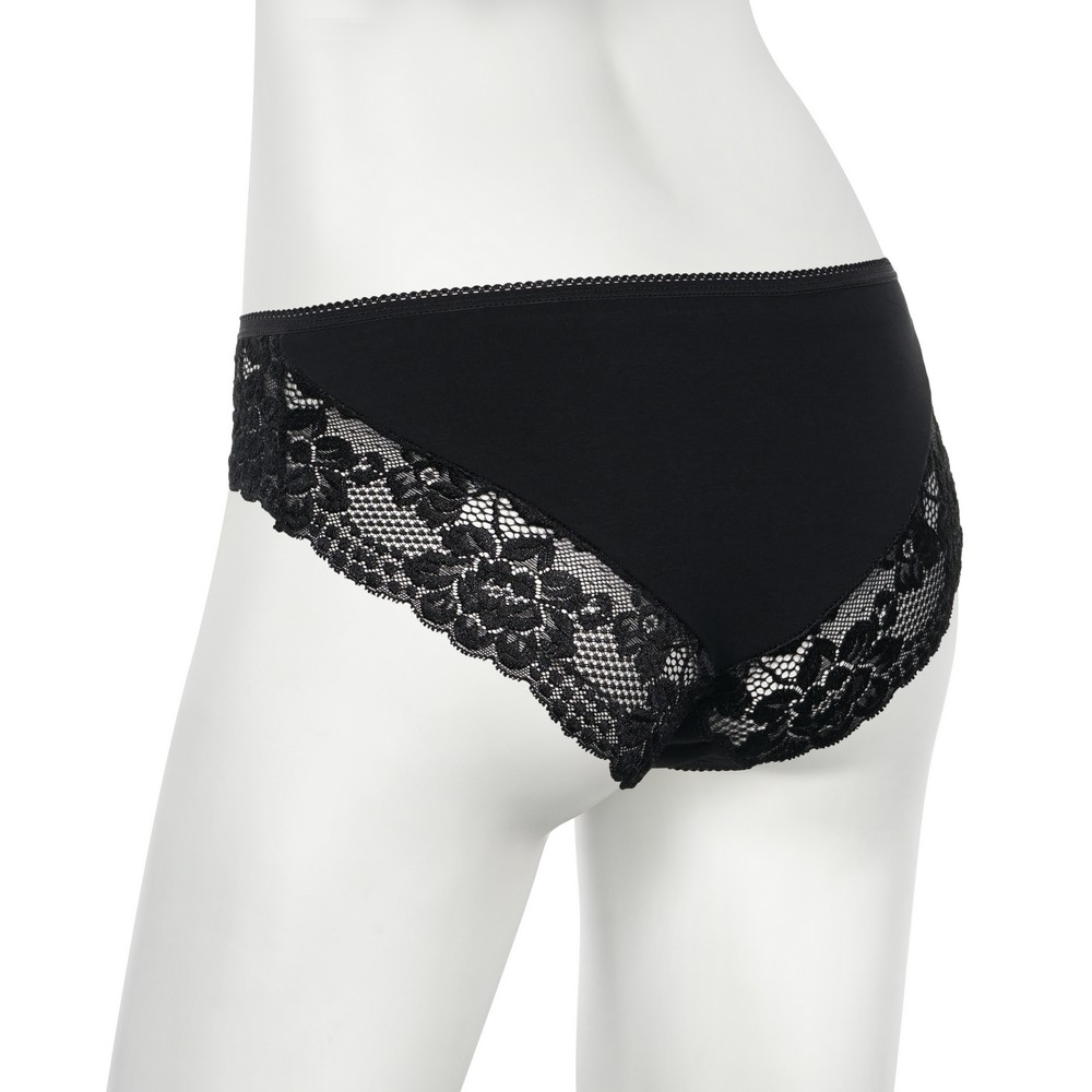 Женские трусы - слипы Atto с кружевом сзади и спереди S черные