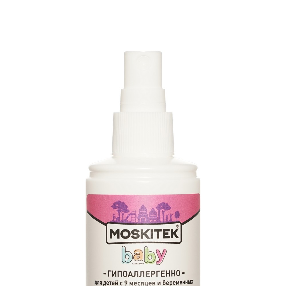 Moskitek Спрей от комаров 2 в 1 Baby Aqua Дэта, для детей с 9 месяцев, 100 мл