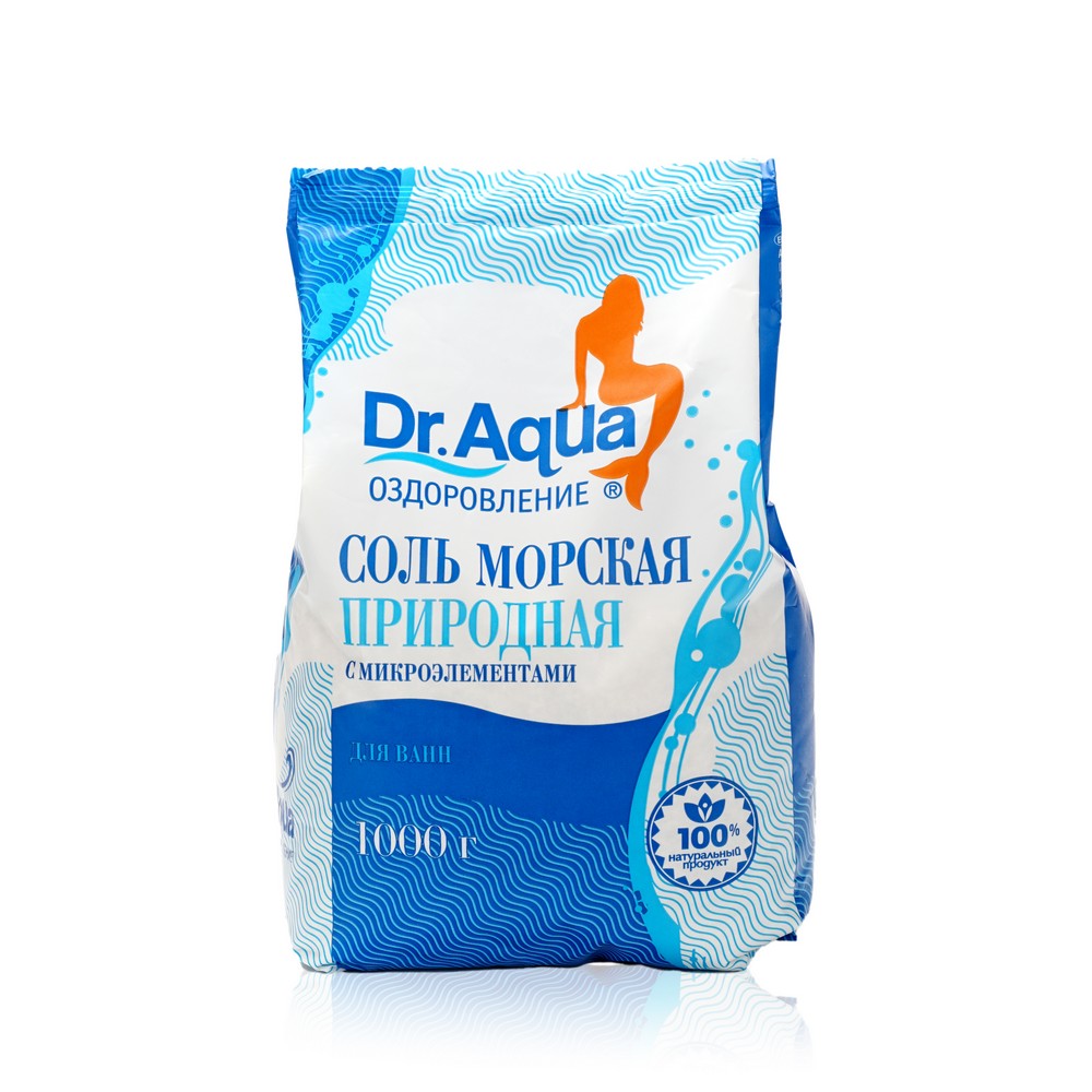 Соль для ванны Dr.Aqua " Морская природная " с микроэлементами 1000г