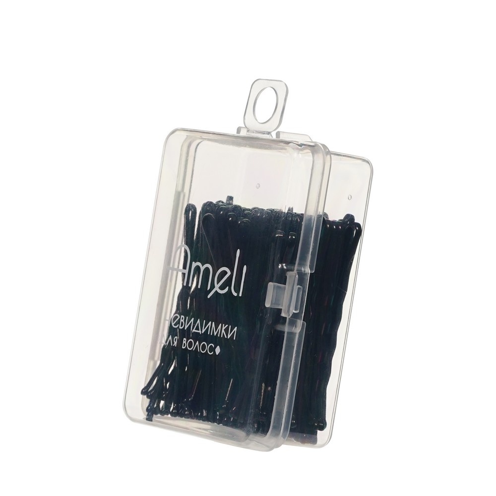 Ameli для волос невидим. чёрные в коробке 4,9см 100ШТ