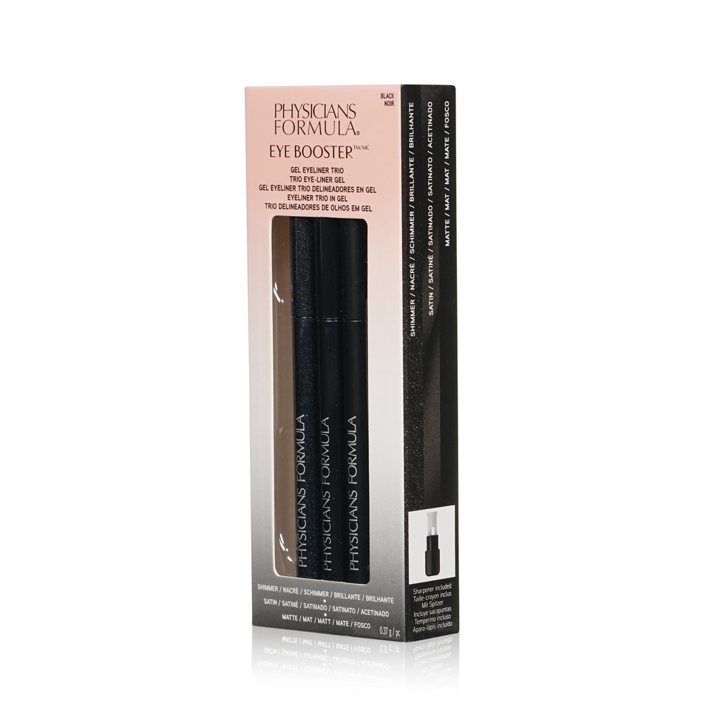 Водостойкие карандаши для век Physician's Formula Eye Booster Gel Eyeliner Trio Черный матовый , сатиновый , мерцающий 3*0,37г