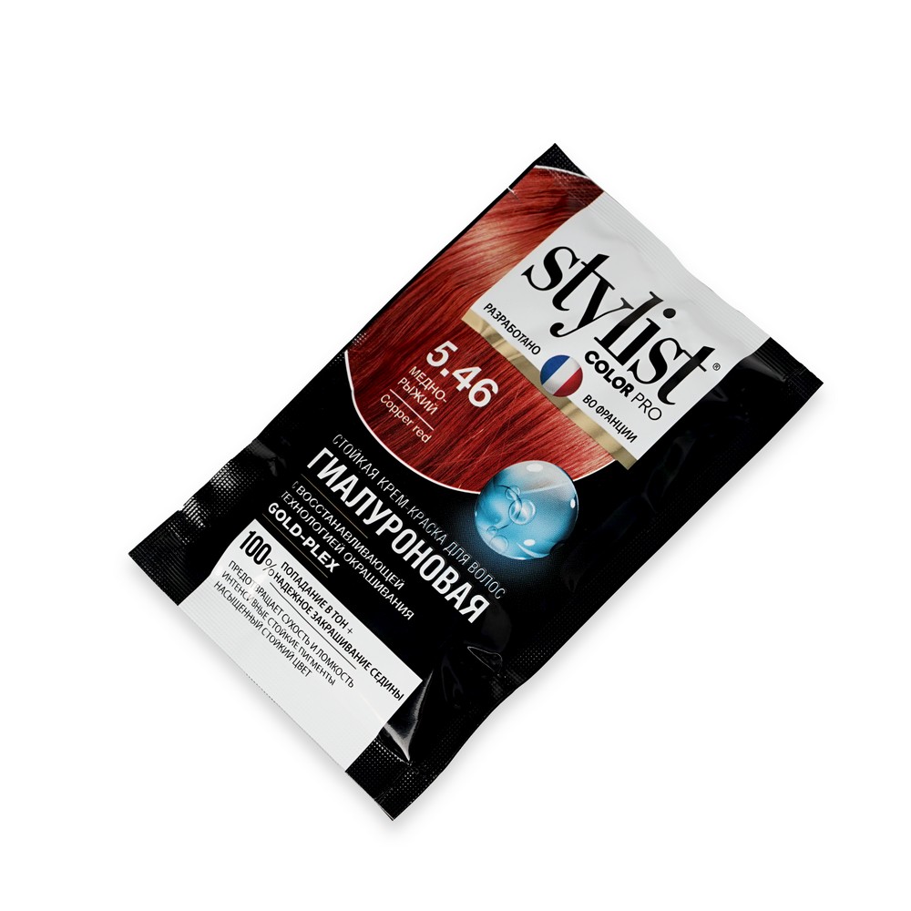 Стойкая крем - краска для волос Stylist Color Pro 5.46 , Медно-рыжий , 120мл