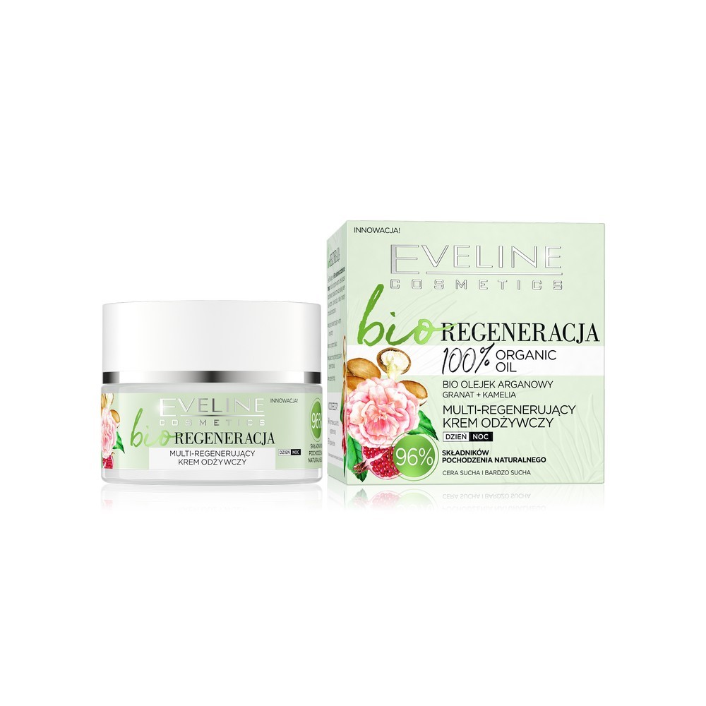 Мульти-регенерирующий питательный крем для лица Eveline 100% organic oil 50мл