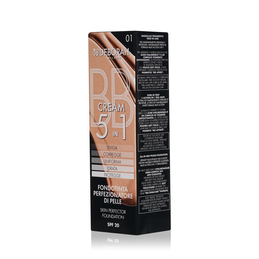 BB крем для лица DEBORAH Milano 5 in 1 Skin Perfector Foundation 01 SPF 20 30мл