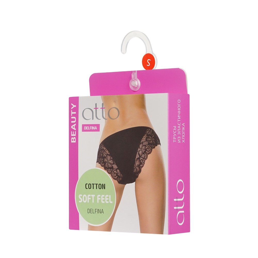 женские трусы - слипы Atto с широким кружевом белые S