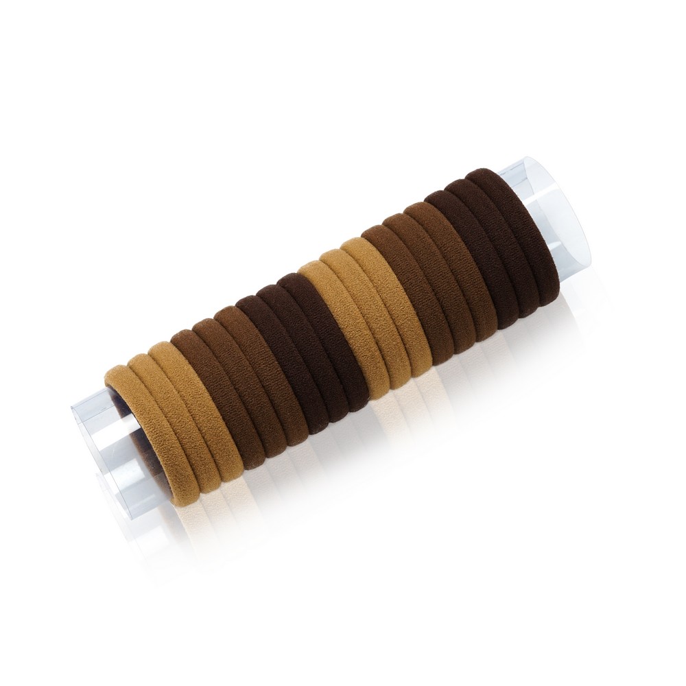 Набор резинок для волос Ameli коричневые d5см 18шт