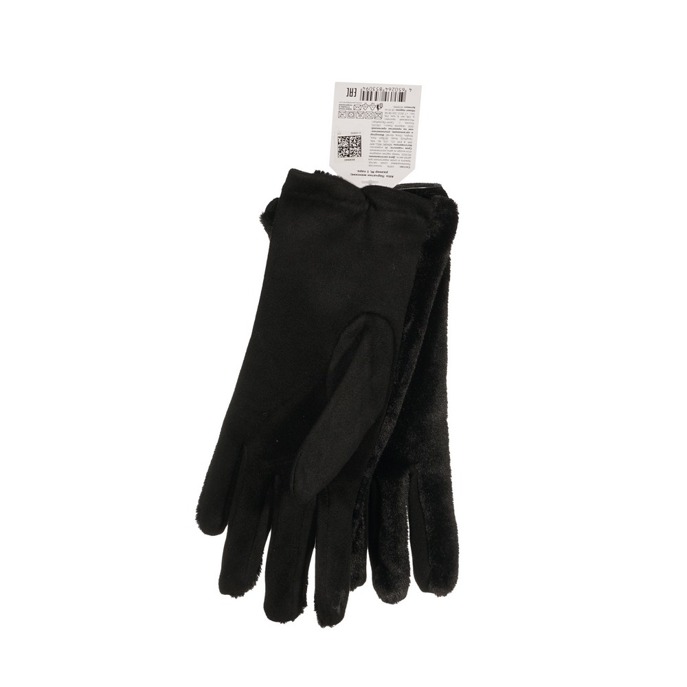 ATTO Перчатки женские с мехом (черные) р-р М 1 пар