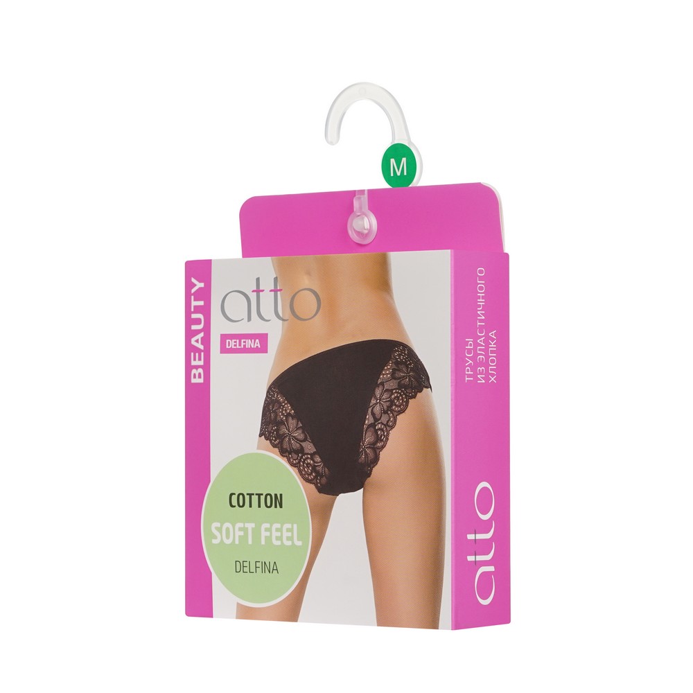 женские трусы - слипы Atto с широким кружевом белые M