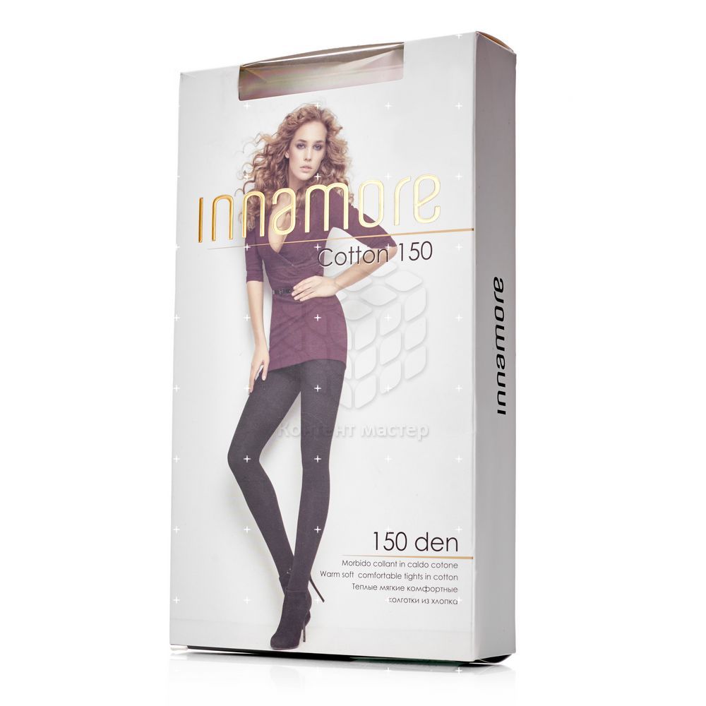 Хлопковые колготки Innamore Cotton женские 150den Nero 4 размер