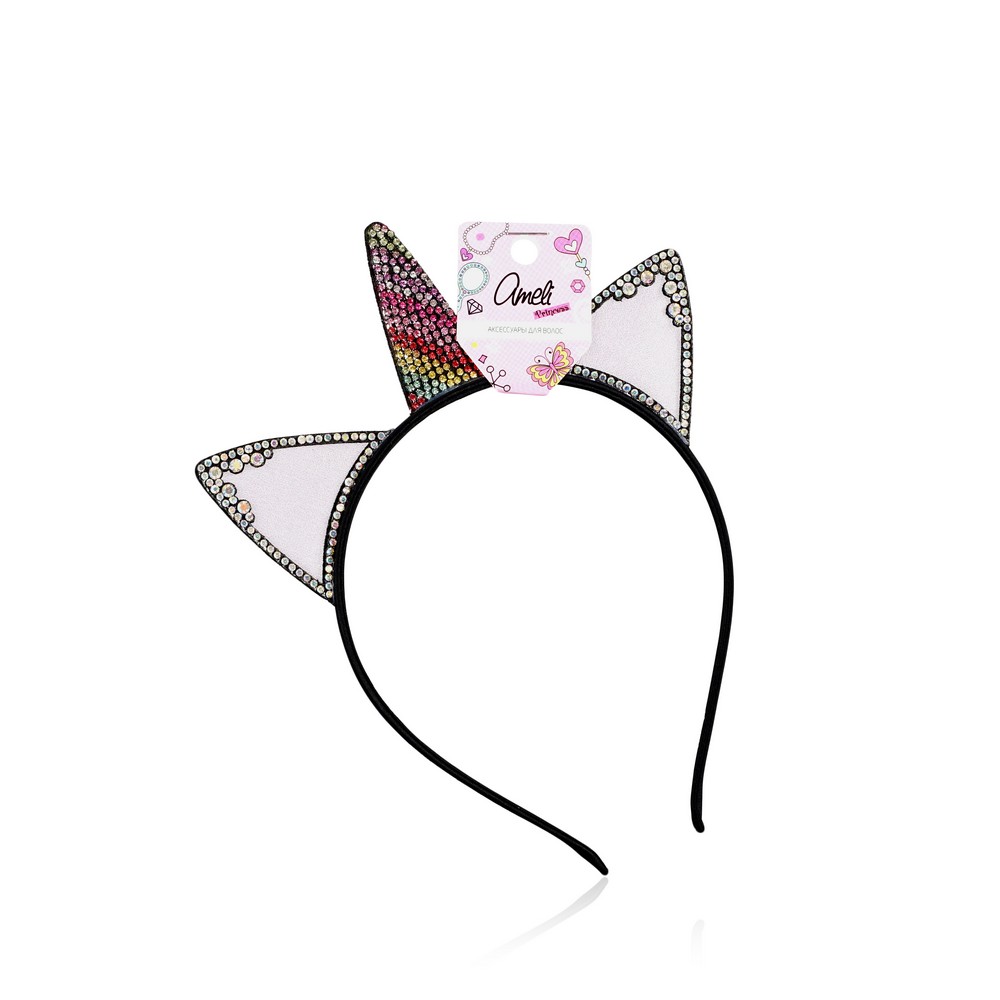 Детский ободок для волос Ameli " Рог и ушки "