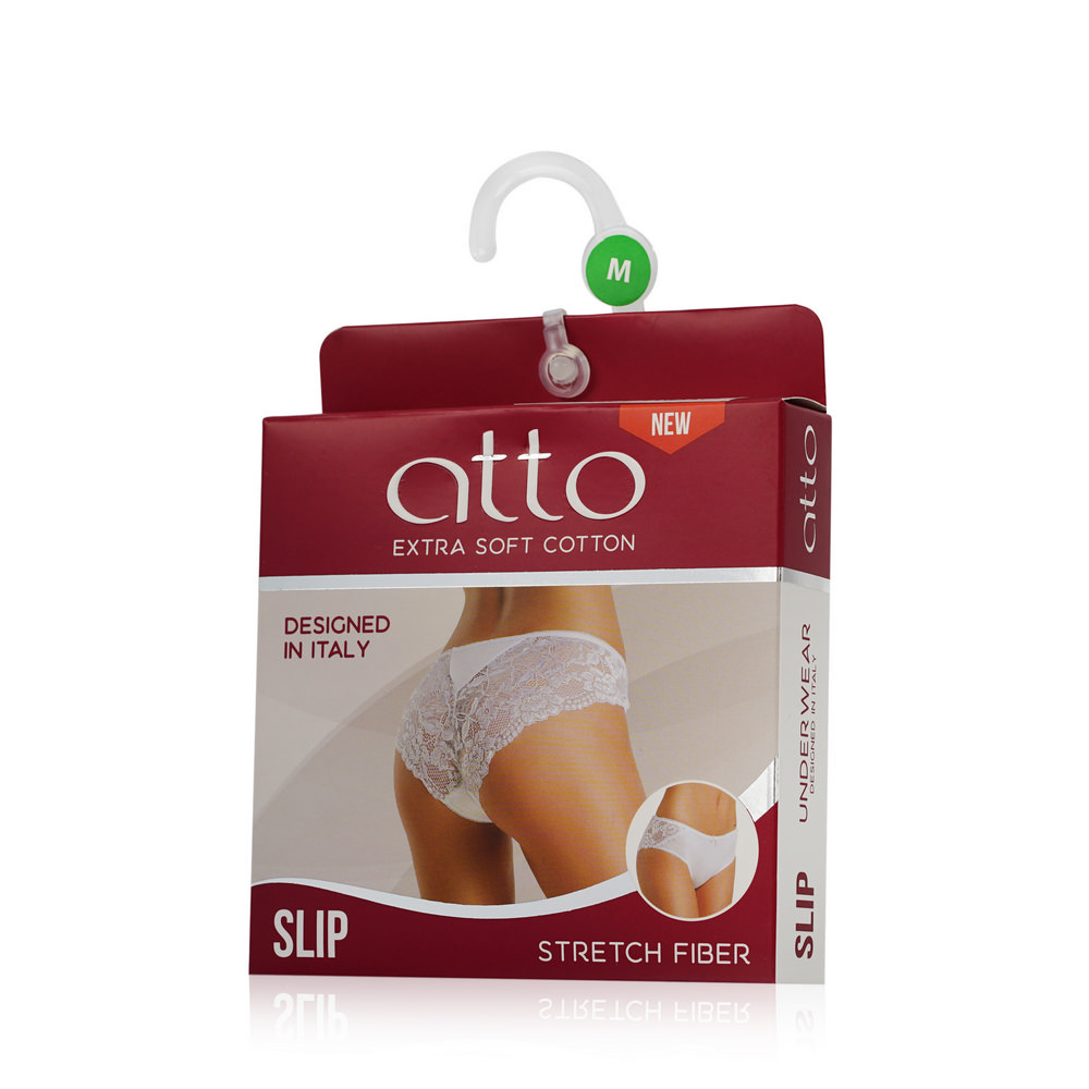 Женские трусы - слипы Atto с кружевом сзади M черные