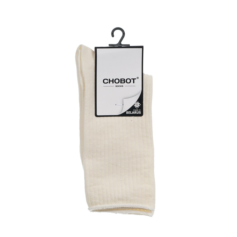 CHOBOT socks однотон. носки жен."Рубчик" (5224-012) Экрю р-р 23 1ПАР